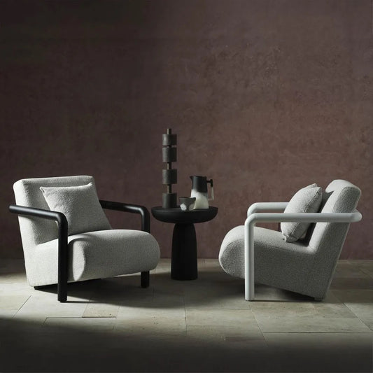 ARGO ARMCHAIR ECRU WITH BLACK FRAME OUTDOOR