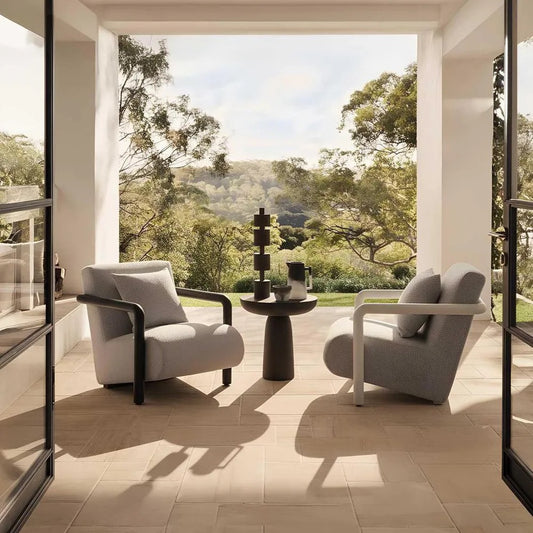 ARGO ARMCHAIR ECRU WITH WHITE FRAME OUTDOOR