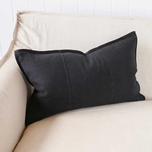 Luca® Linen Cushion - Black - 40x60cm