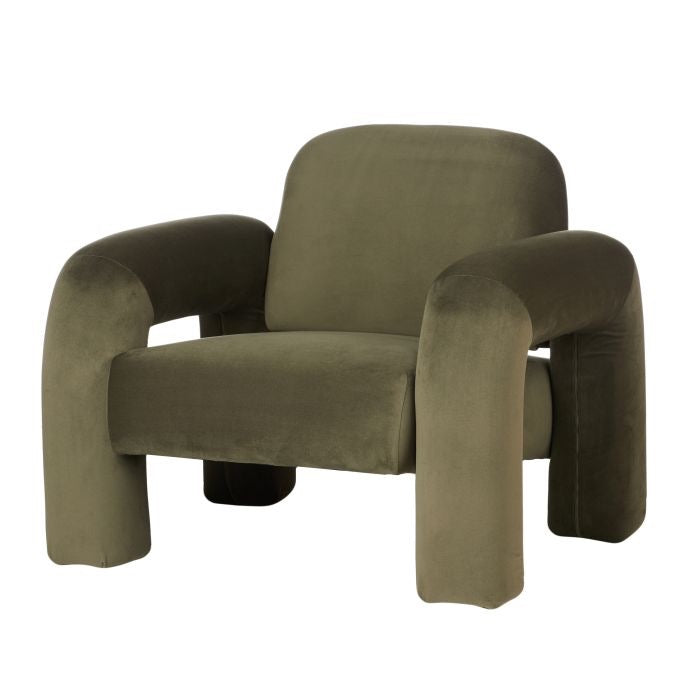 MIA ARMCHAIR VELVET GREEN 90.5X81X75CM