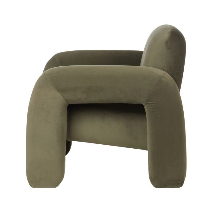 MIA ARMCHAIR VELVET GREEN 90.5X81X75CM