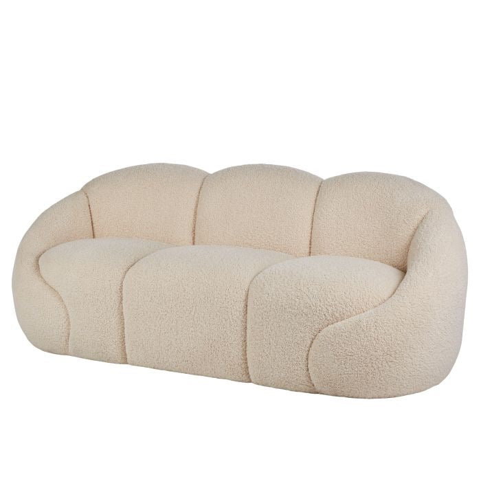 FORMES TEDDY BEAR CURVED 3 SEATER SOFA OFF WHITE 200X84X76CM