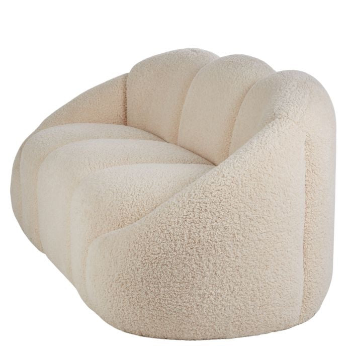 FORMES TEDDY BEAR CURVED 3 SEATER SOFA OFF WHITE 200X84X76CM