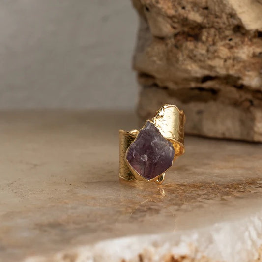 OBELIE  STONE RING - GOLD PLATED