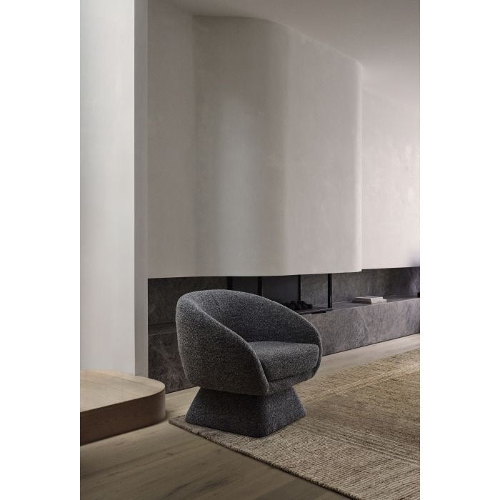 LUCCA SWIVEL CHAIR GREY 73X88X81CM