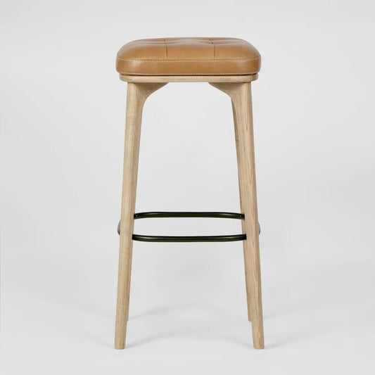 CARLTON LEATHER BAR STOOL TAN