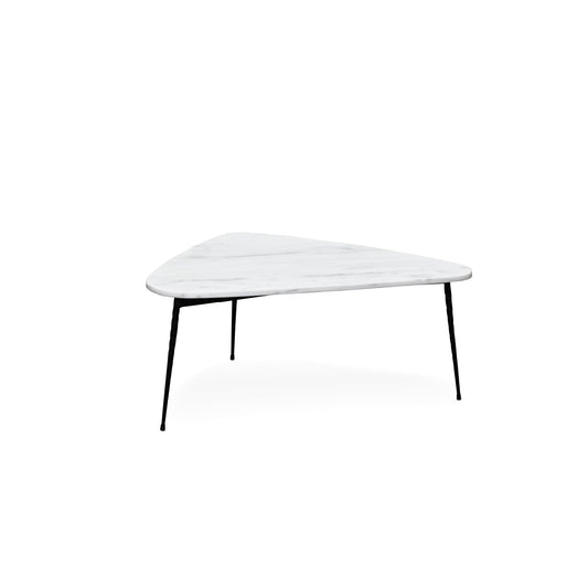 ALBA COFFEE TABLE MEDIUM – WHITE MARBLE BLACK FRAME