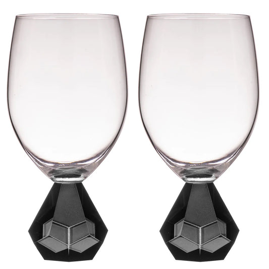 Zhara Onyx 2pk Crystal Wine Glass