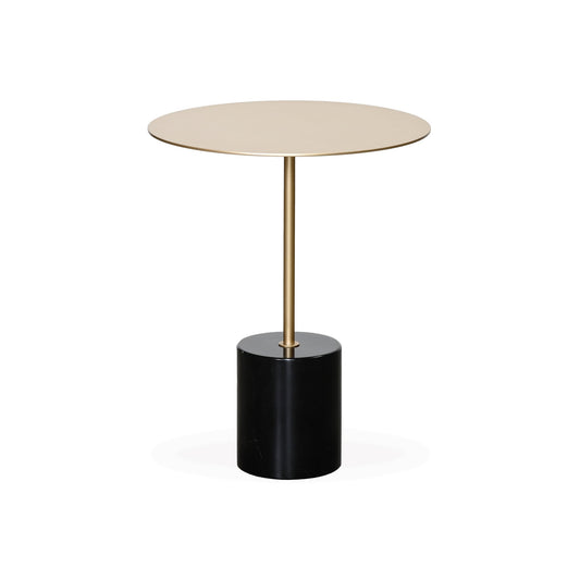 BRAZIL SIDE TABLE – GOLD METAL & BLACK MARBLE