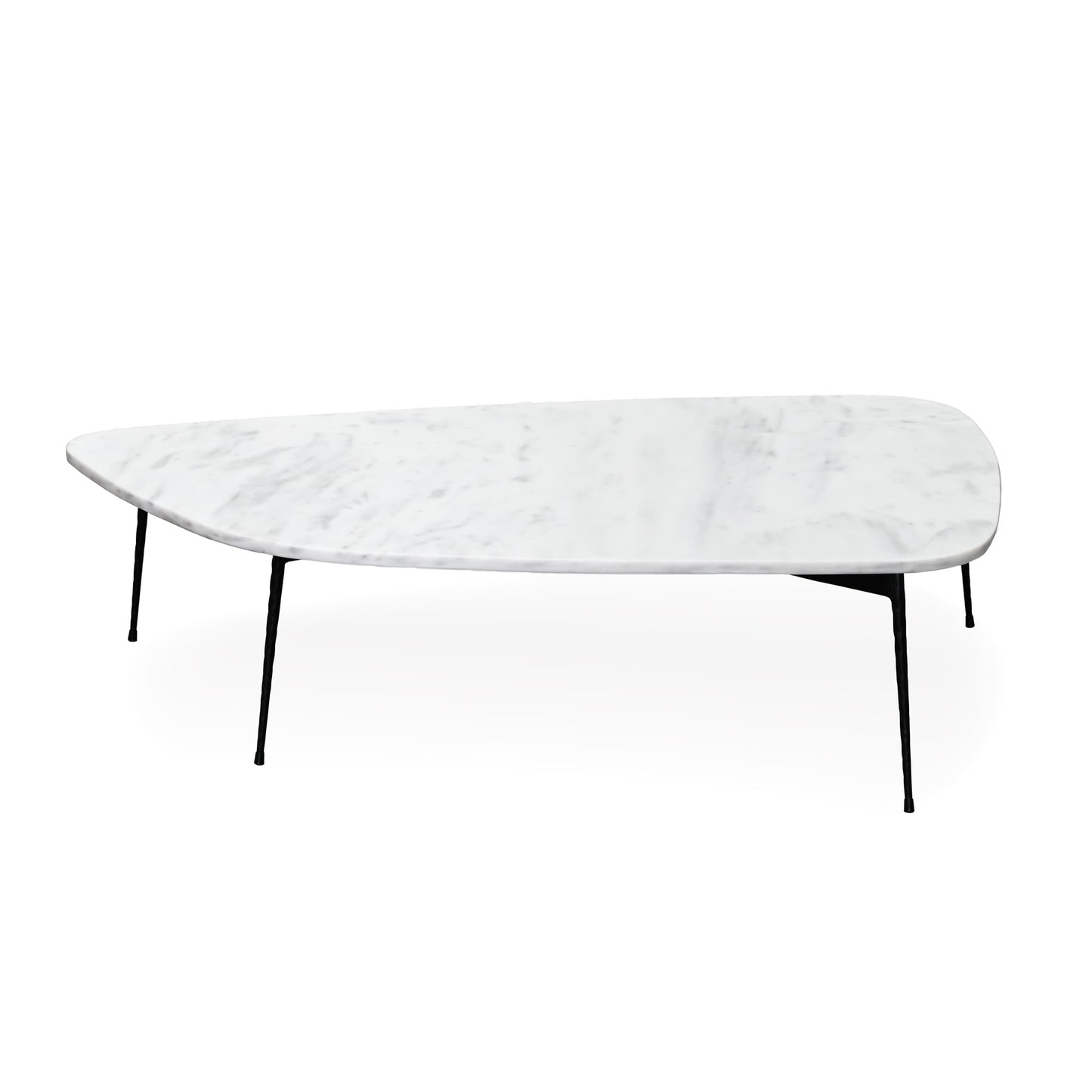 ALBA COFFEE TABLE LARGE – WHITE MARBLE BLACK FRAME