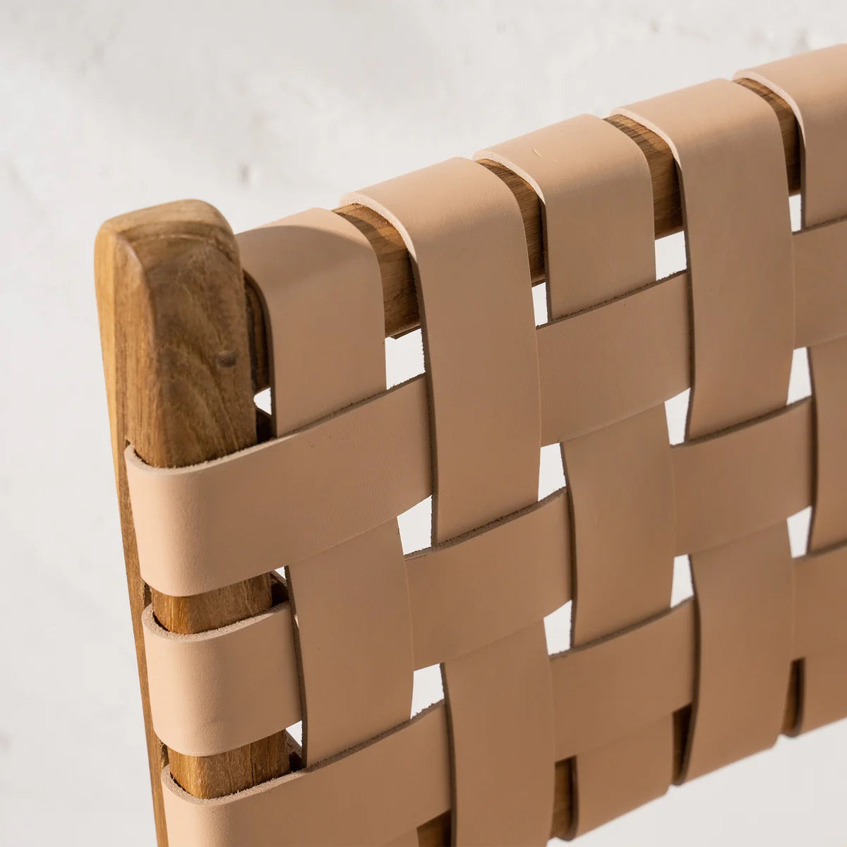 LUKA WOVEN LEATHER BARSTOOL- NATURAL BLUSH