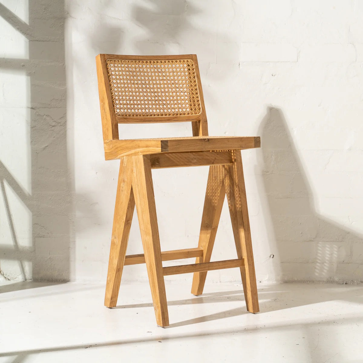 LEOS RATTAN SQUARED OFF BARSTOOL