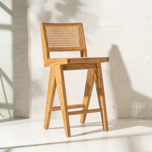 LEOS RATTAN SQUARED OFF BARSTOOL