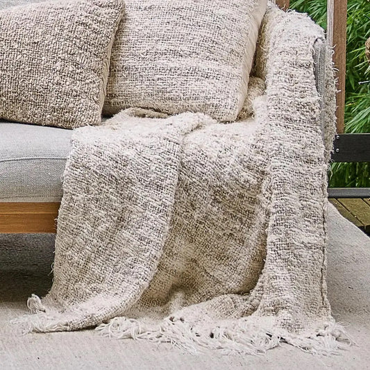 Wabi Throw 100% Recycled Linen - cream