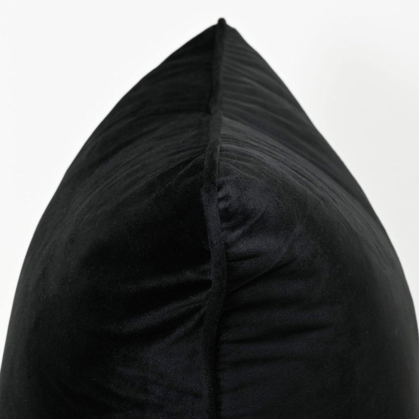 COCO PIPED VELVET CUSHION – BLACK ( SELF PIPING )