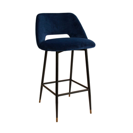 MILAN VELVET BAR STOOL – NAVY