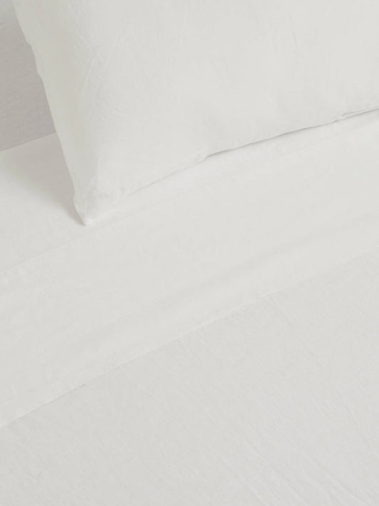 100% Pure French Linen Pillowcase Set of 2 - White