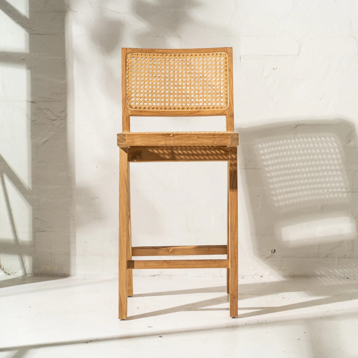 LEOS RATTAN SQUARED OFF BARSTOOL