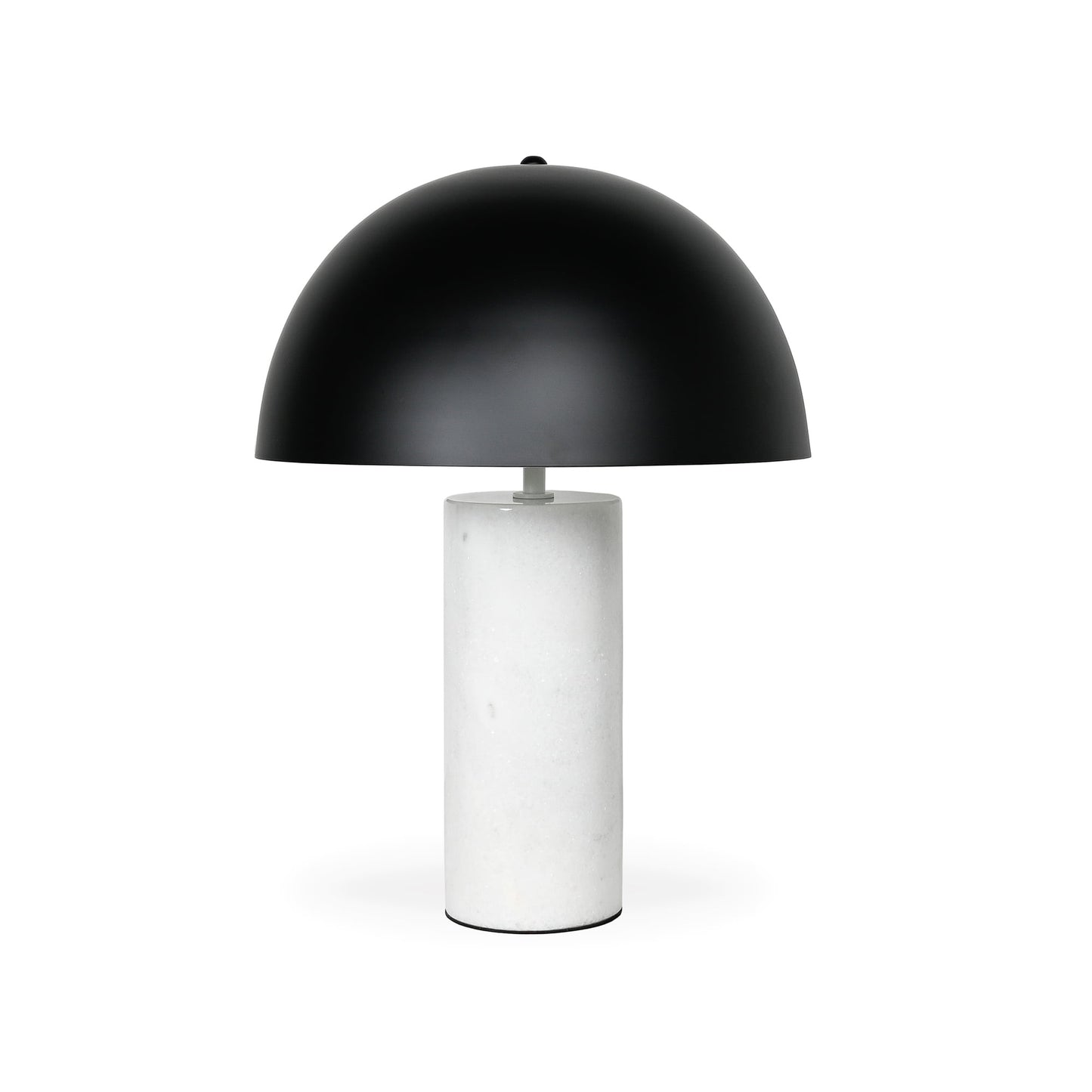 MILA TABLE LAMP – WHITE MARBLE – BLACK SHADE