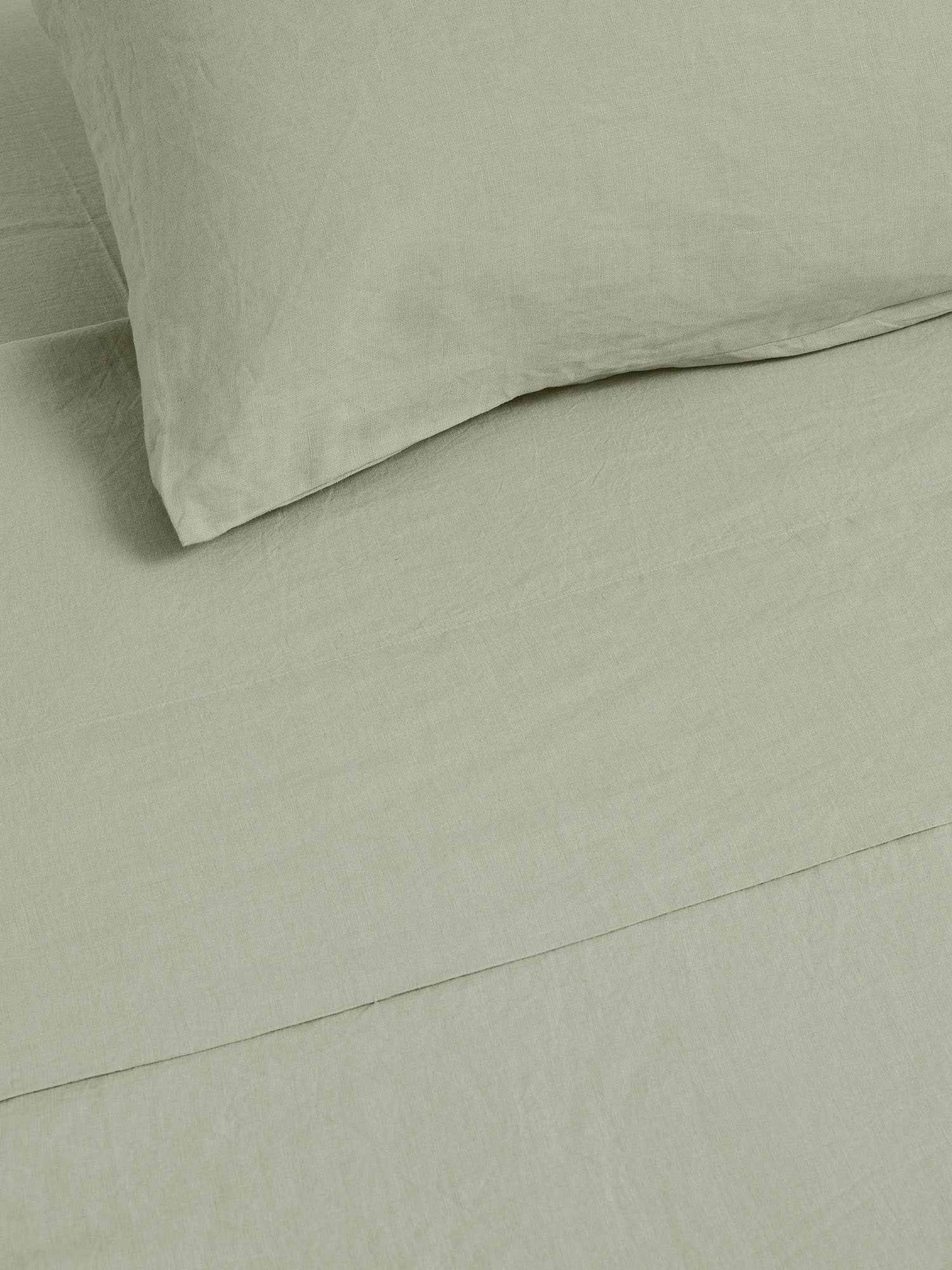 100% Pure French Linen Pillowcase Set of 2 - Sage