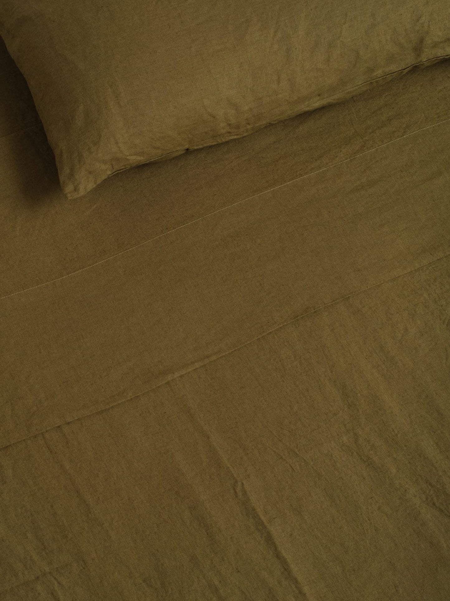 100% Pure French Linen Duvet Cover in Olive - Queen