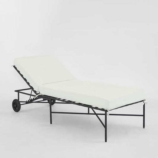 SHEFFIELD SUNLOUNGE OUTDOOR WITH WHITE CUSHION