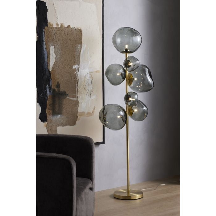 ATHENA METALLIC FLOOR LAMP BLACK & GOLD 55X28X160CM