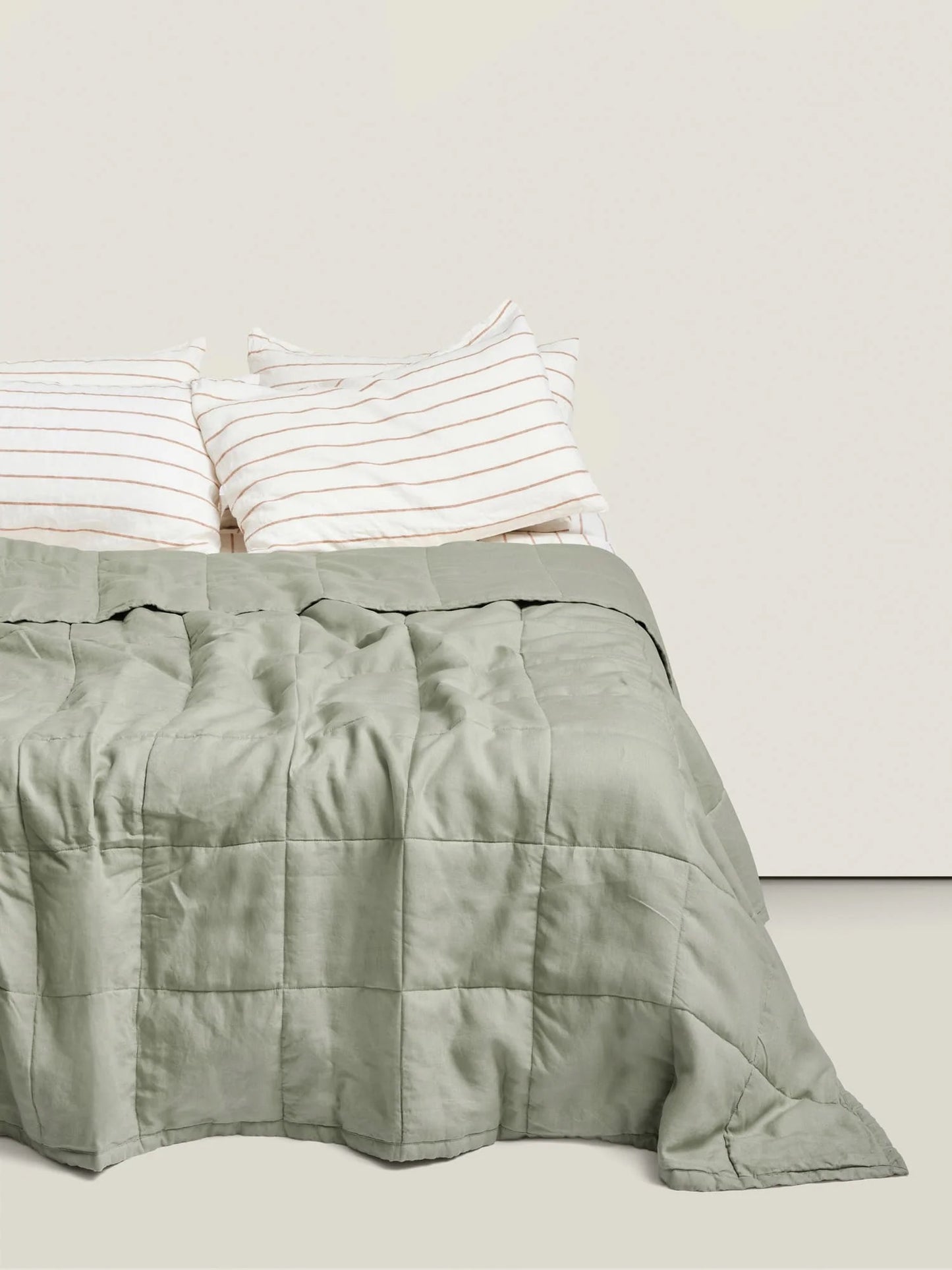 Quilted Bedcover in Sage