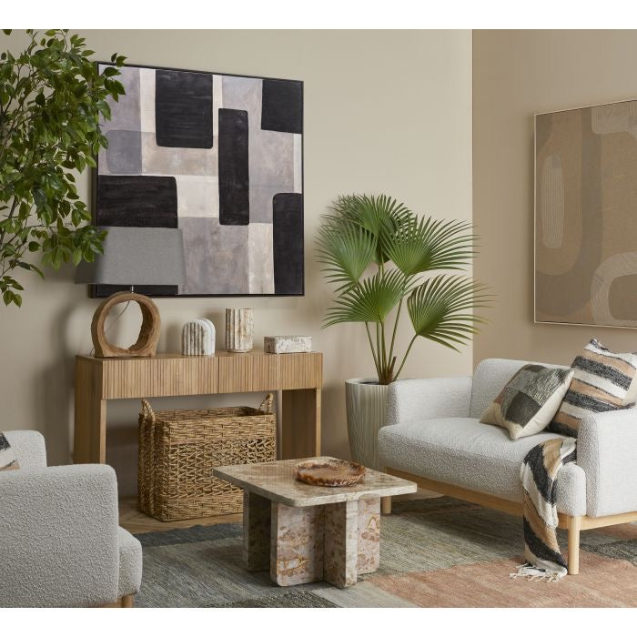 CARPRANI BOOKENDS 2PCS SET WHITE & BEIGE 14X2X18CM