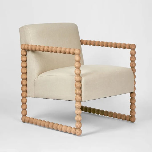 BOBBIN OAK ARMCHAIR NATURAL/LINEN
