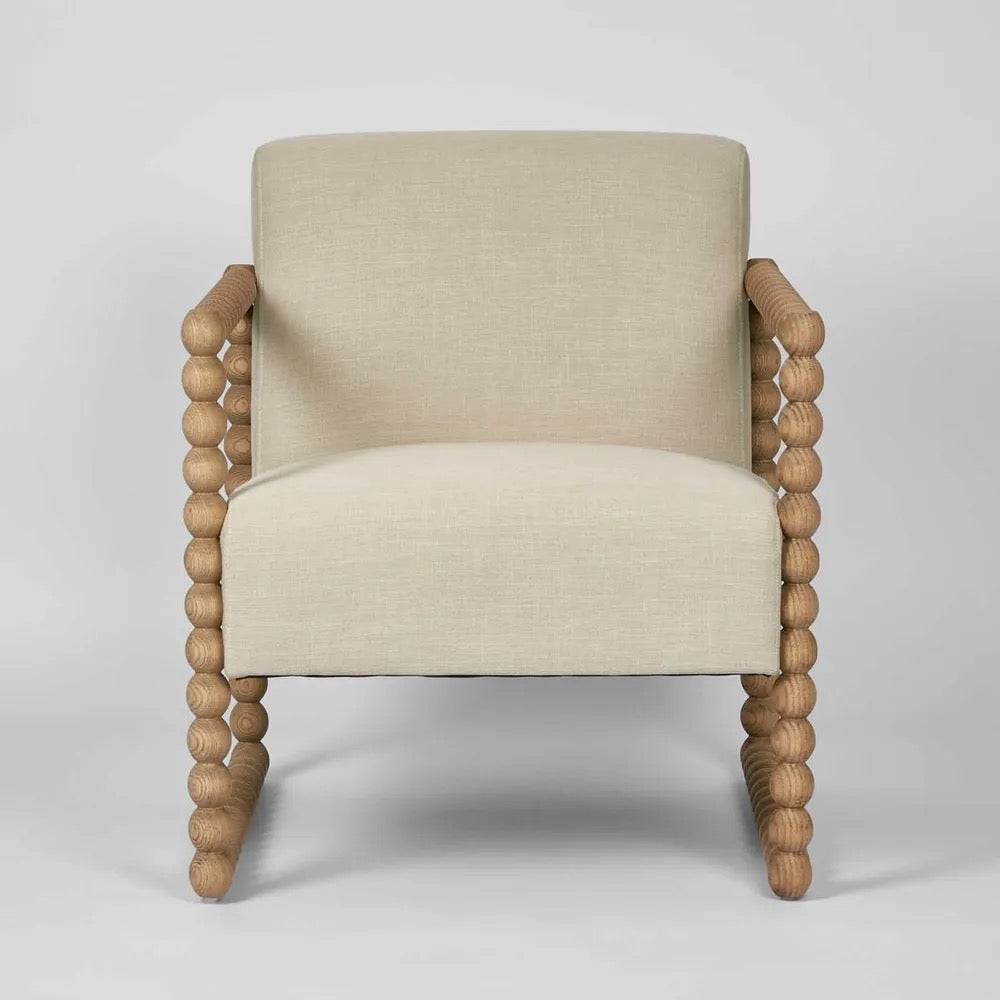 BOBBIN OAK ARMCHAIR NATURAL/LINEN