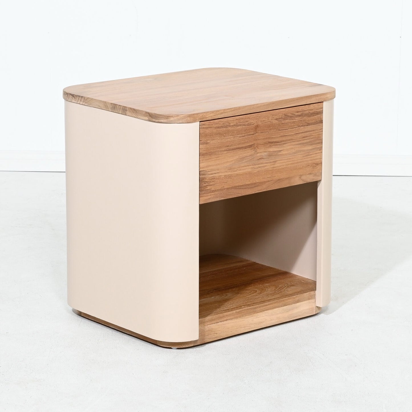 ARUBA – BEDSIDE TABLE WITH DRAWER – TEAK WOOD – NATURAL