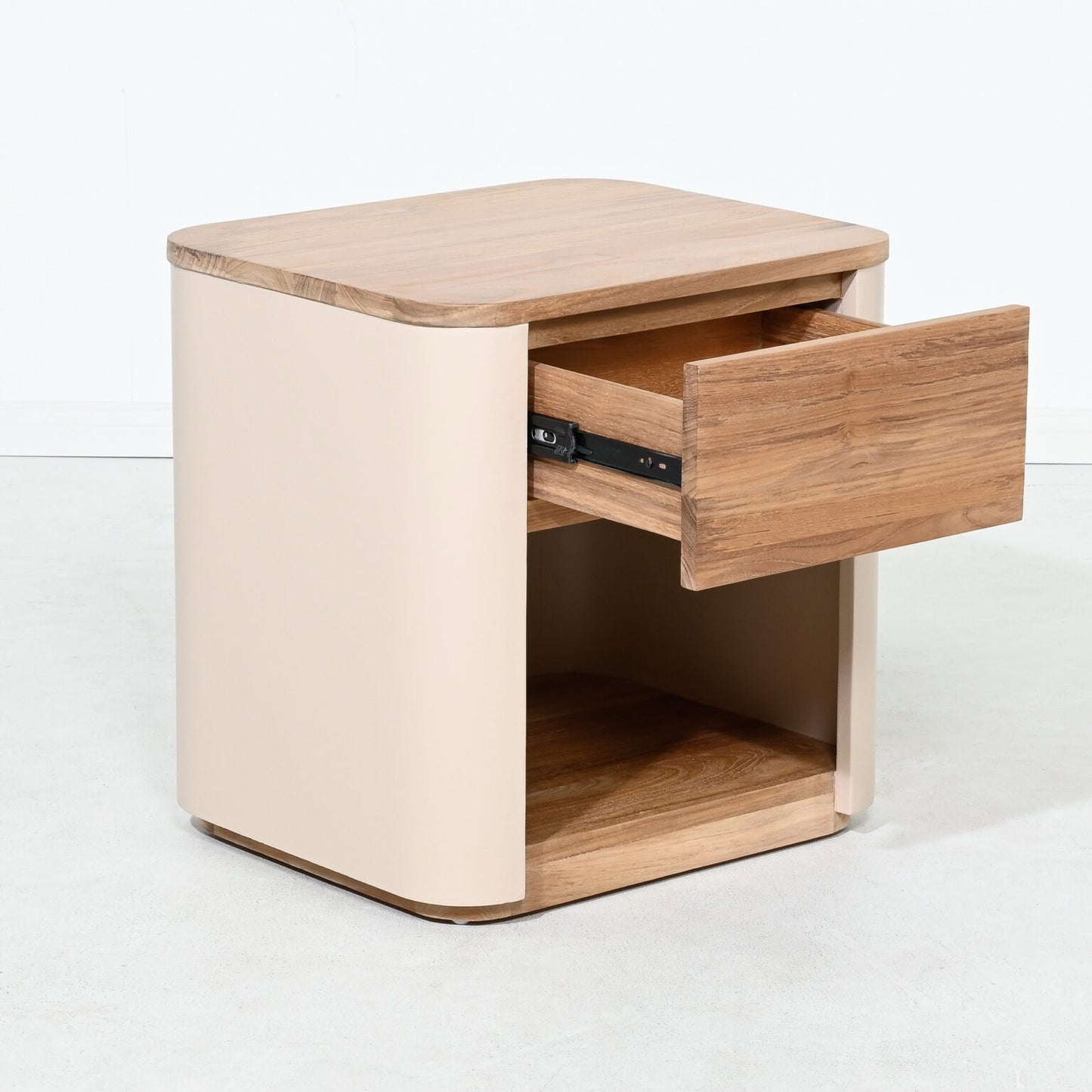 ARUBA – BEDSIDE TABLE WITH DRAWER – TEAK WOOD – NATURAL