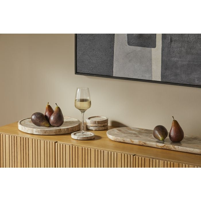CARPRANI RECTANGULAR SERVING BOARD WHITE & BEIGE 60X20X3CM