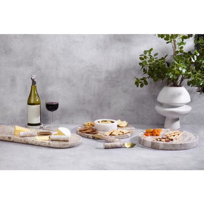 CARPRANI RECTANGULAR SERVING BOARD WHITE & BEIGE 60X20X3CM