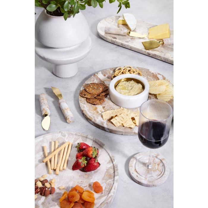 CARPRANI RECTANGULAR SERVING BOARD WHITE & BEIGE 60X20X3CM