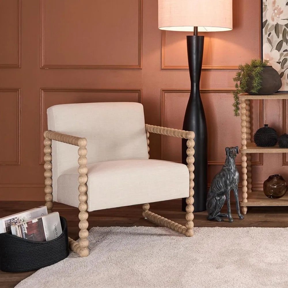 BOBBIN OAK ARMCHAIR NATURAL/LINEN