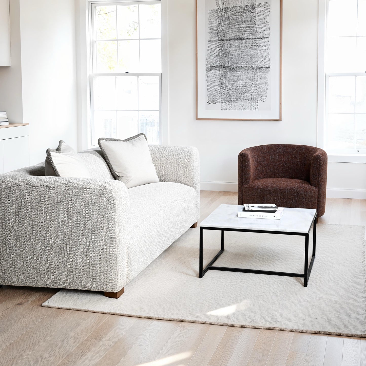 RENO COFFEE TABLE MEDIUM – WHITE MARBLE