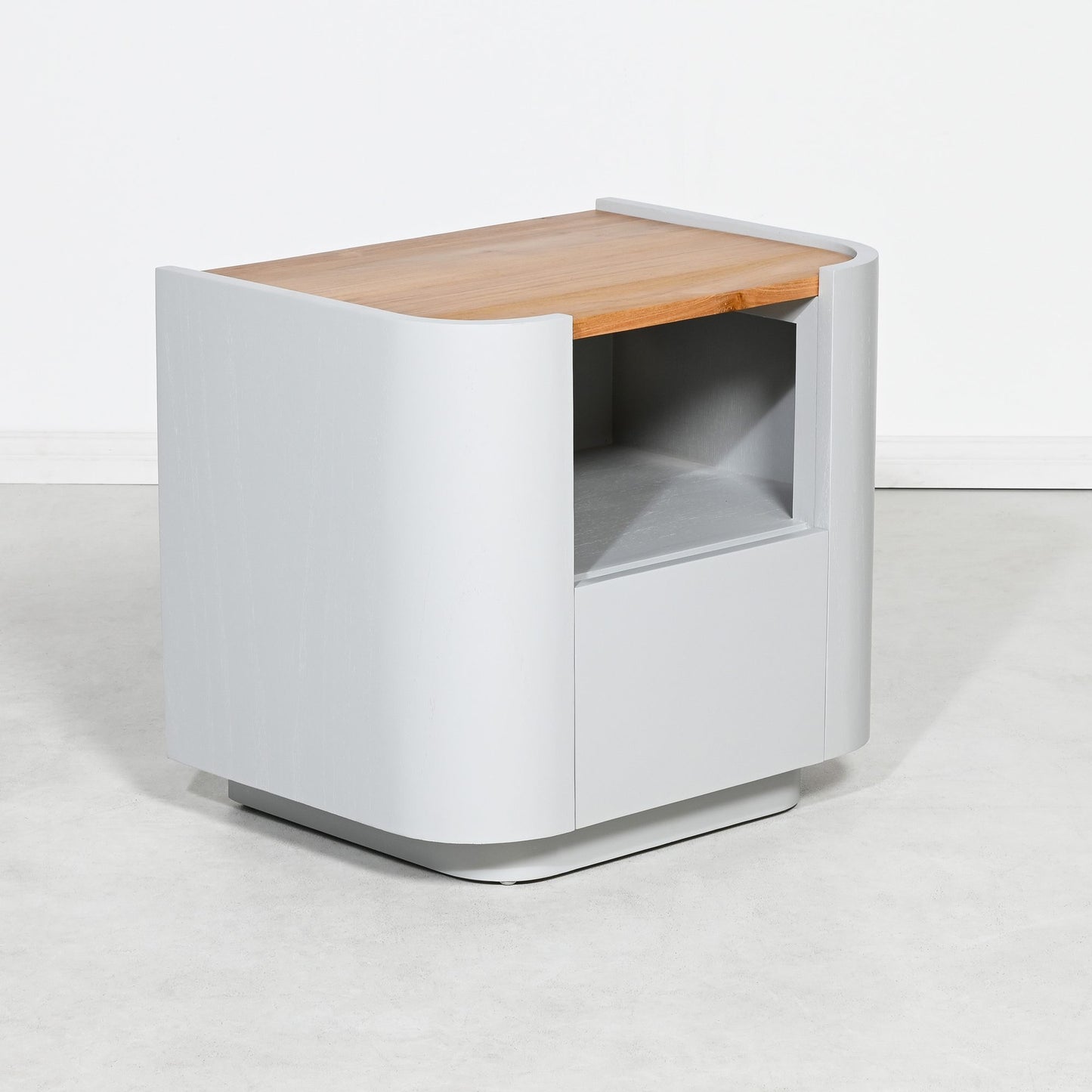 LAPPA – BEDSIDE TABLE WITH DRAWER – WOOD – DOVE GREY
