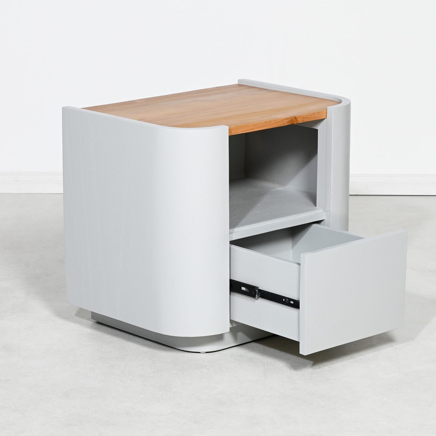 LAPPA – BEDSIDE TABLE WITH DRAWER – WOOD – DOVE GREY