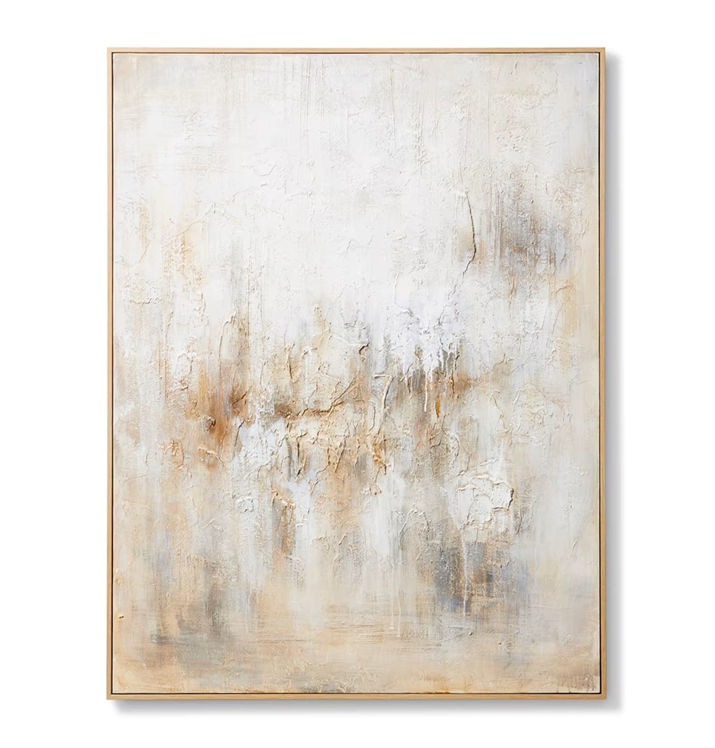Morning Fog Hand Painted Wall Art - 120 x 5 x 150 cm - brown/natural