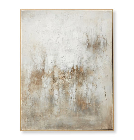 Morning Fog Hand Painted Wall - 120 x 5 x 150cm - white/beige