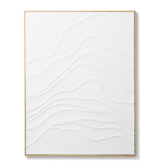 Wavy Hand Painted Wall Art - 120 x 5 x 150 cm