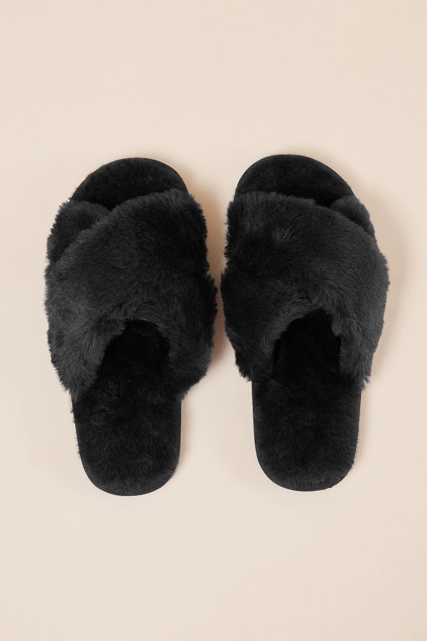Milan Plush Slipper - Black