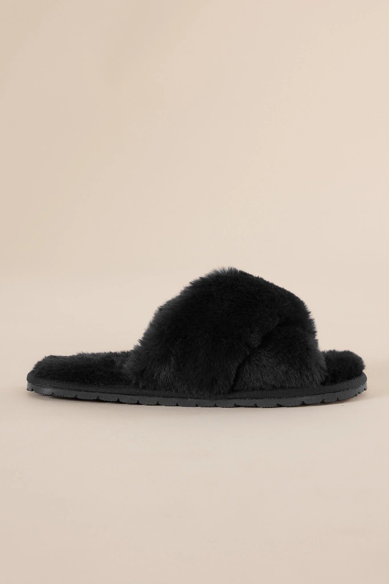 Milan Plush Slipper - Black