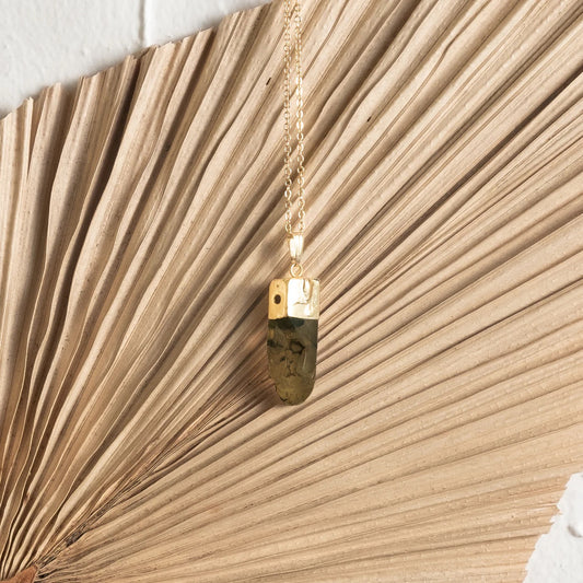HELIA CHUNKY STONE NECKLACE - GOLD PLATED
