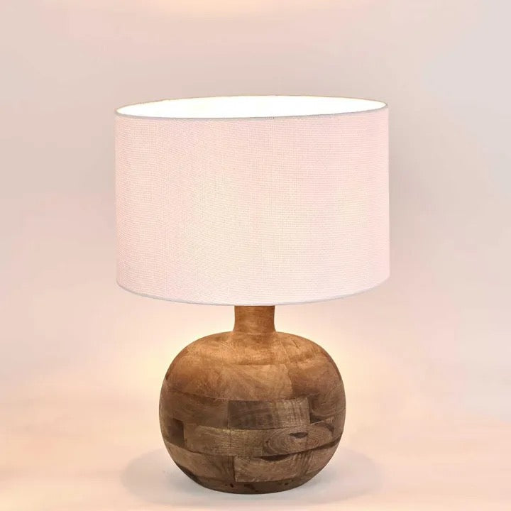 ARUM TIMBER TABLE LAMP WHITE SHADE