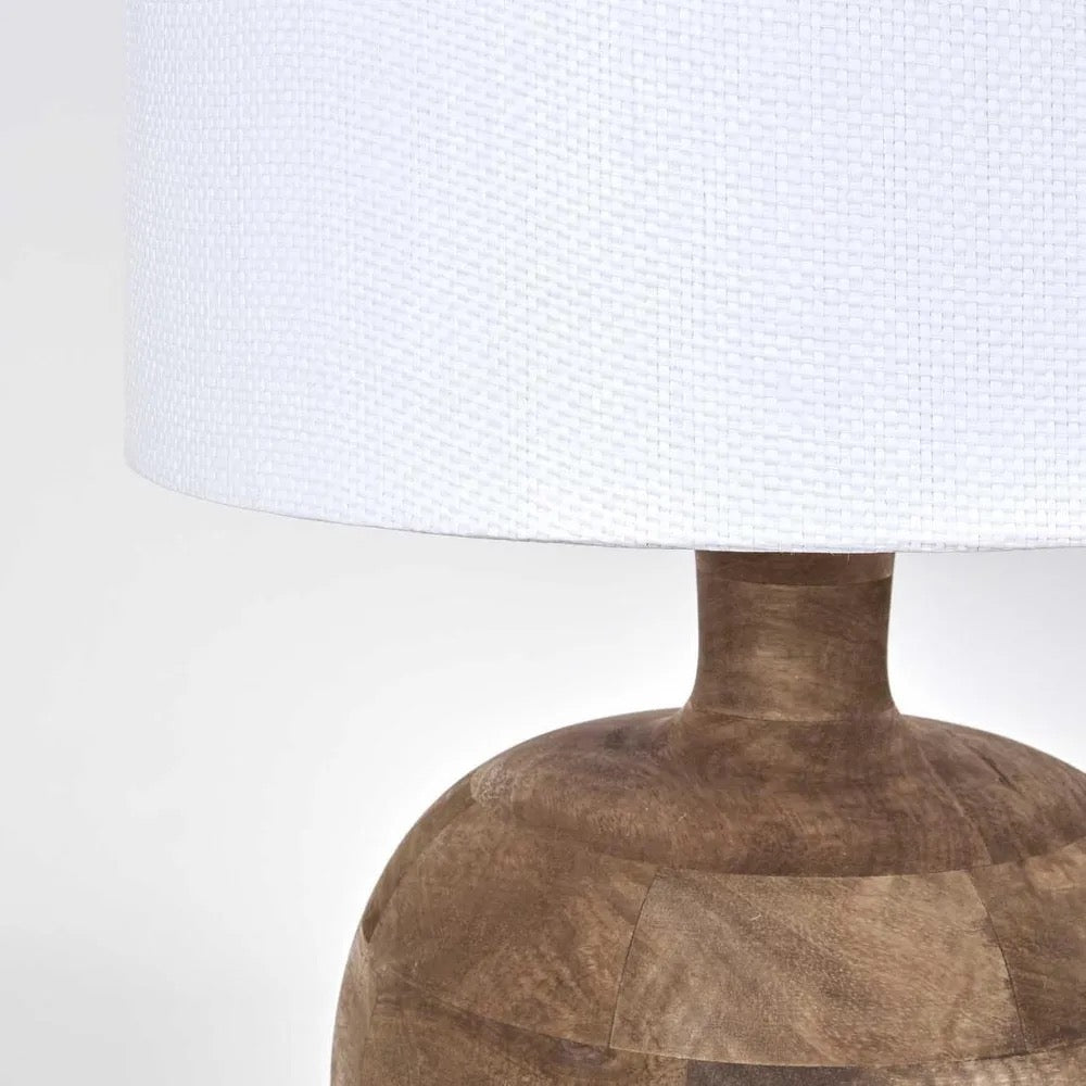 ARUM TIMBER TABLE LAMP WHITE SHADE