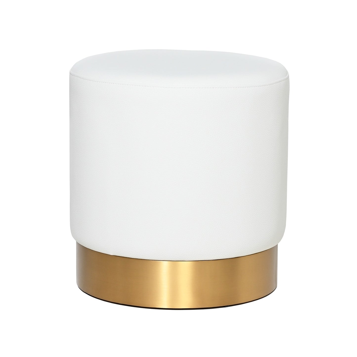 MILAN RECYCLED LEATHER OTTOMAN SMALL – FOX WHITE