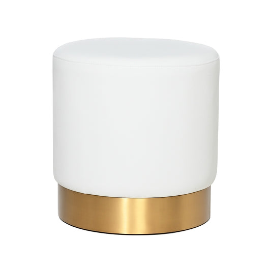 MILAN RECYCLED LEATHER OTTOMAN SMALL – FOX WHITE